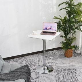 HOMCOM Stół barowy kwadratowy z regulacją wysokości biały stalowy do pubu i restauracji | Aosom PL