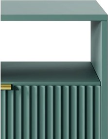 NAYA Stolik nocny S 54 zielony (LABRADOR) | czarny stelaż