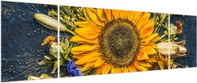 Obraz - Jesienne kwiaty (170x50 cm)