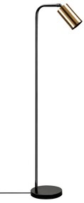 Lampa stojąca w czarno-złotym kolorze z metalowym kloszem (wysokość 120 cm) Emek – Opviq lights