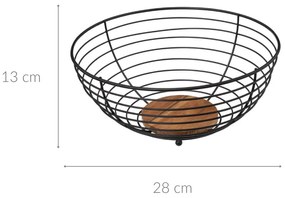 Metalowy kosz na owoce, czarny, Ø 28 cm