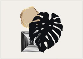 Obraz na szkle - Abstrakcja z tropikalnymi liśćmi N⁰2 (70x50 cm)