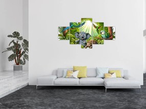 Obraz - Wesołe zwierzątka (125x70 cm)
