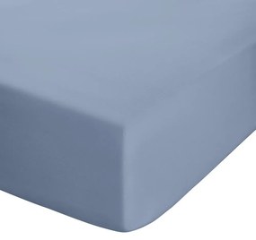 Niebieskie prześcieradło z perkalu z gumką 150x200 cm Easy Iron Percale – Catherine Lansfield