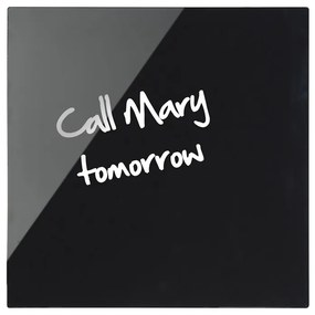 Szklana tablica do pisania na ścianę, magnetyczna, 480 x 480 mm, czarna