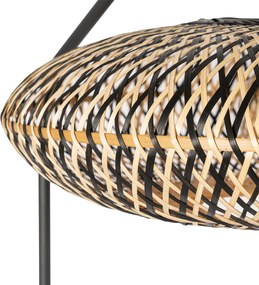 Orientalna lampa podłogowa czarna bambusowa - Ostrava