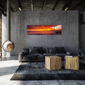 Obraz zachodu słońca nad morzem (170x50 cm)