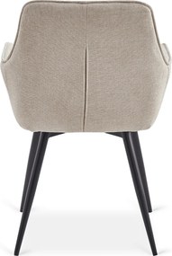 Krzesło Tapicerowane do Jadalni EDRICK Kremowe Nowoczesne Loft