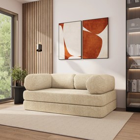 Masseno Sofa piankowa EIREN z funkcją spania - Kremowy - QUELLE 02 / Bez stelaża