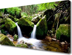 Zdjęcie na płótnie Woda Płynąca po Skałach