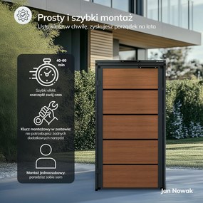 Zabudowa śmietnikowa 120L jednokomorowa, antracyt - orzech