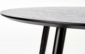 Czarny stół z okrągłym blatem w stylu glamour Embos