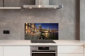 Panel szklany do Kuchni Nocne Odbicia w Rzece