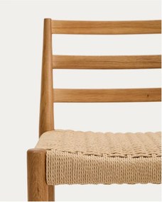 Hoker z litego drewna dębowego w naturalnym kolorze (wysokość siedziska 65 cm) Analy – Kave Home