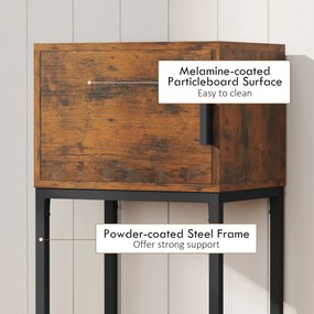 HOMCOM Wąski stolik konsolowy, szafka, design industrialny, salon przedpokój, 40x30x76cm, Rustykalny-Brąz