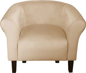 Fotel Milo tkanina Welur wygodny fotel tapicerowany do salonu i sypialni : Kolor nogi - Venge, Kolor tkaniny - VELVET - MG06, Wysokość nogi - 15 cm
