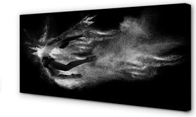 Obraz na płótnie Baletnica w Dymie na Szarym Tle