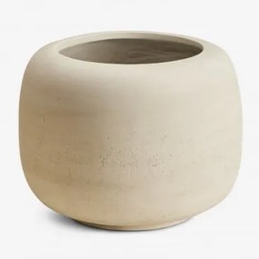 Donica Zewnętrzna Z Cementu Annabeth Ø20 Cm - ↑30 Cm & Biały - Sklum