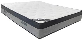 Zestaw 140 x 190 cm: stelaż ze skrzynią   w jasnym naturalnym kolorze + materac hybrydowy z kieszeniowymi sprężynami 7 stref i pianką z pamięcią kształtu, gr. 30 cm – ILYROS od YSMÉE