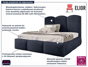 Granatowe nowoczesne łóżko chmurka z pojemnikiem 5 rozmiarówc L8-H96