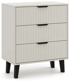 Komoda kaszmirowa z 3 szufladami ryflowana - Henex 4X