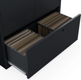 Szafa modułowa metalowa wielofunkcyjna z szufladą wysoką antracytowa MEGAN 1950 x 900 x 400 mm