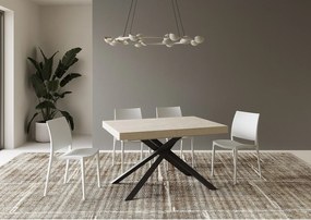 Stół rozkładany 140/244x90 cm Karida kaszmir nogi antracytowe