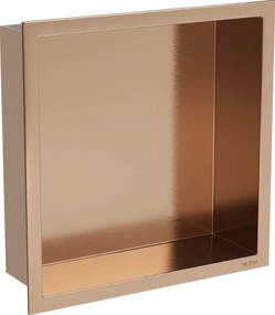 Mexen X-Wall-R półka wnękowa z kołnierzem 30 x 30 cm, miedź szczotkowana - 19C0303010