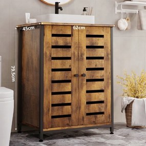 Szafka Pod Umywalkę Loft Rustykalna – Brązowa Stojąca 62 cm
