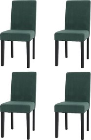 Krzesło do jadalni Littau Cord (zestaw 4 sztuk),  zielony, ciemne nogi