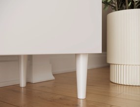 Szafka RTV z półką i szafkami DULLUM 200x58cm, biały