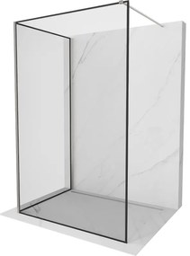 Mexen Kioto ścianka prysznicowa Walk-in 120 x 90 cm, czarny wzór, nikiel szczotkowany - 800-120-212-97-70-090