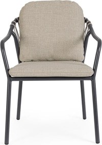 Jasnobrązowe metalowe krzesło ogrodowe Edvige – Bizzotto