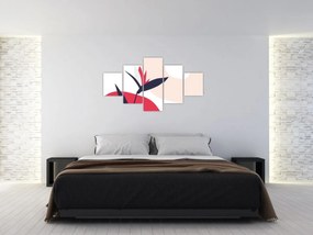 Obraz - Różowa abstrakcja kwiatowa N⁰1 (125x70 cm)