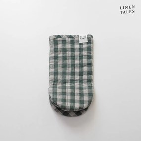 Lniana rękawica kuchenna Forest Green Gingham – Linen Tales
