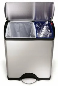 Simplehuman Prostokątny kosz na śmieci z pedałem,46 l, stal