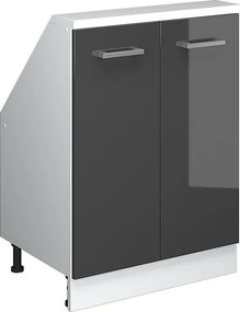Szafka kuchenna na dach skośny antracyt wysoki połysk 60x46x81.6 r-line