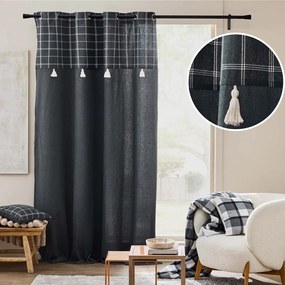 Antracytowa zasłona z mieszanki bawełny 140x240 cm Everest – douceur d'intérieur