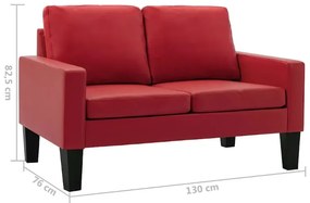 Czerwona sofa 2-osobowa tapicerowana - Clorins 2X