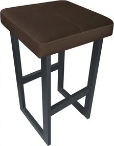 Hoker ALEX krzesło barowe tkanina Welur podstawa metalowa : Kolor Stelaża - Grafit, Kolor tkaniny - VELVET - MG05, Wysokość - 60 cm