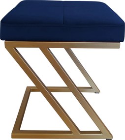 Pufa ZETA tkanina Welur loft ławka podnóżek metal : Kolor Stelaża - Złoty, Kolor tkaniny - VELVET - MG16, Typ tkaniny - Velvet