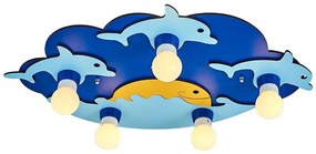 Dziecięca lampa sufitowa LUCCA 5xE27/24W/230V niebieska