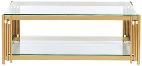 Stolik kawowy z hartowanego szkła i stali nierdzewnej - Pozłacany - NOMELANO marki Pascal Morabito