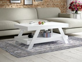 Nowoczesna ława do salonu z półką Megan 100x60 biały