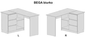 Biurko narożne BEGA dąb artisan/grafitowe HALMAR
