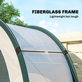 Outsunny Szklarnia z kopułowym dachem, składana foliowa szklarnia 200 x 80 x 164 cm Zielona | Aosom PL