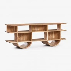 Drewniany Regał Flin Rustykalny Brąz Akacjowy & ↑55 Cm - Sklum