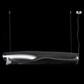 Szeroka lampa z transparentnym kloszem Cortina No.3 138 cm chrom