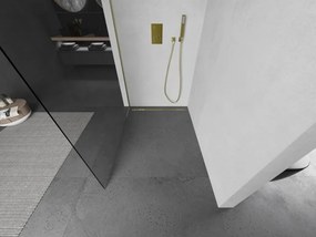 Mexen Kioto ścianka prysznicowa Walk-in 120 x 200 cm, transparent 8 mm, złota szczotkowana - 800-120-101-55-00