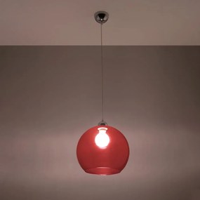 Czerwona lampa wisząca ze szklanym kloszem ø 30 cm Bilbao – Nice Lamps